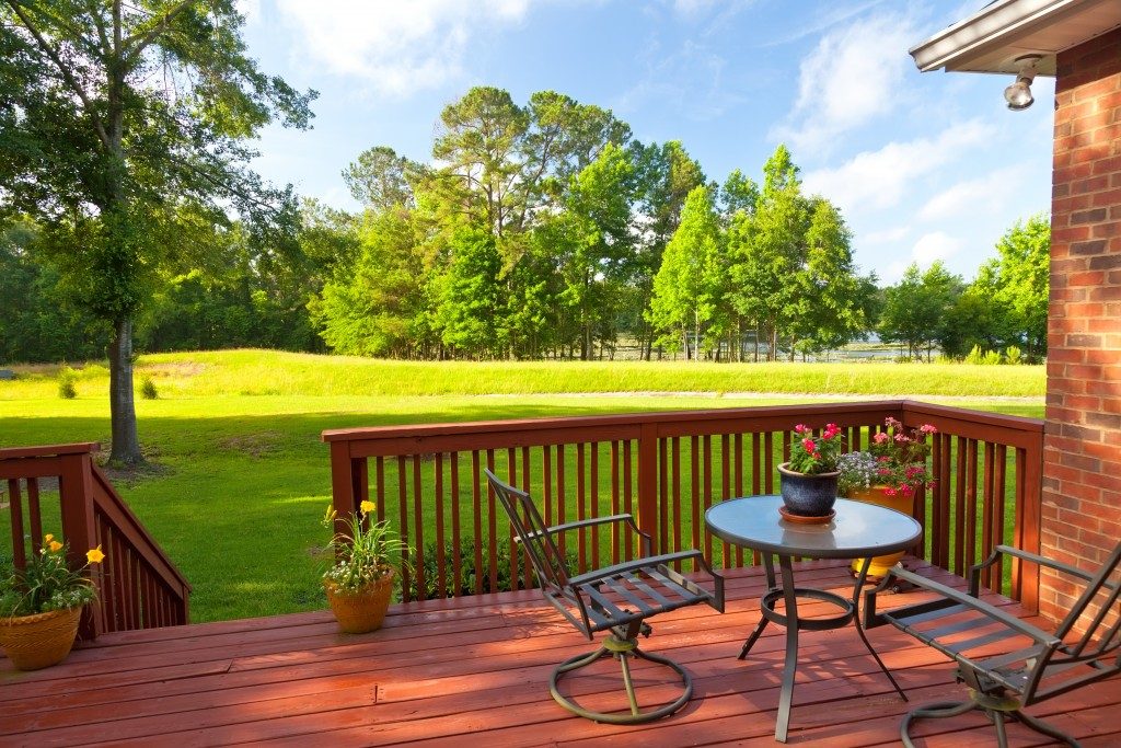 Residential backyard patio