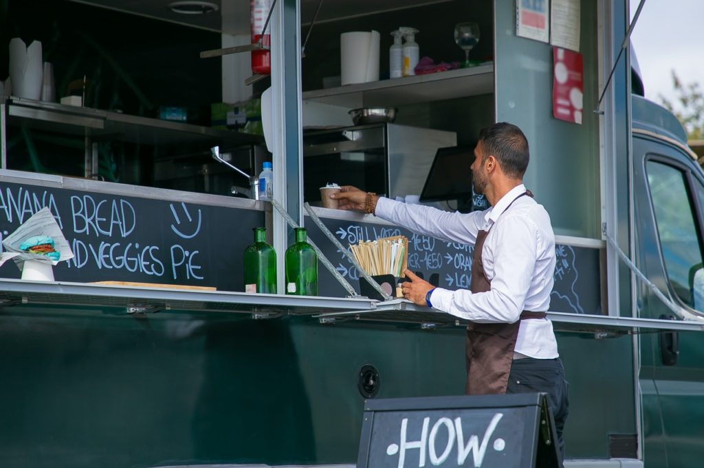 man opening food truck business