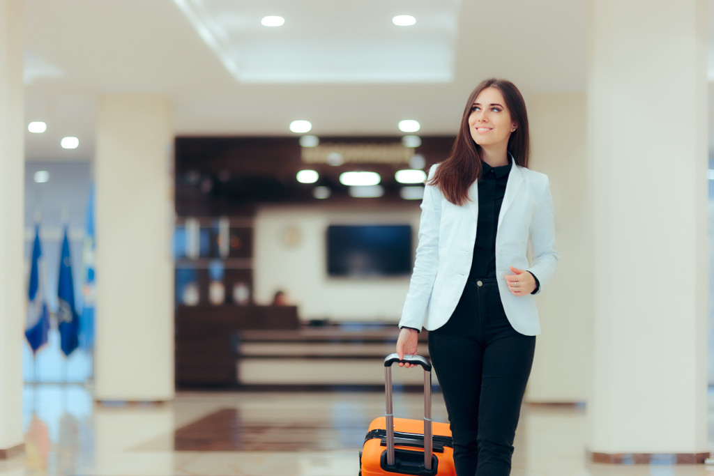 woman with luggage