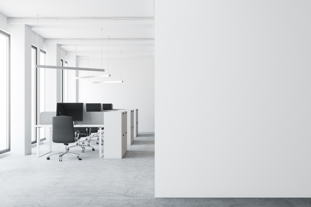 A new office with white walls