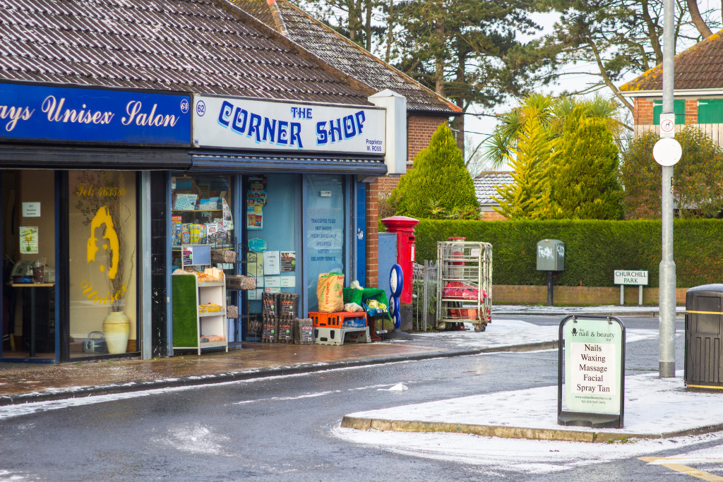 a corner shop with a modern look