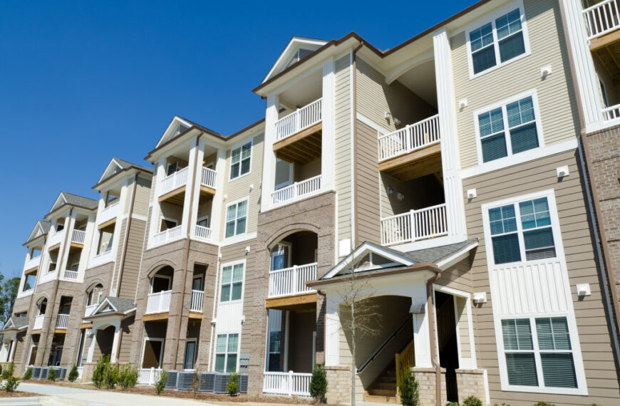 new apartment building units in suburban area